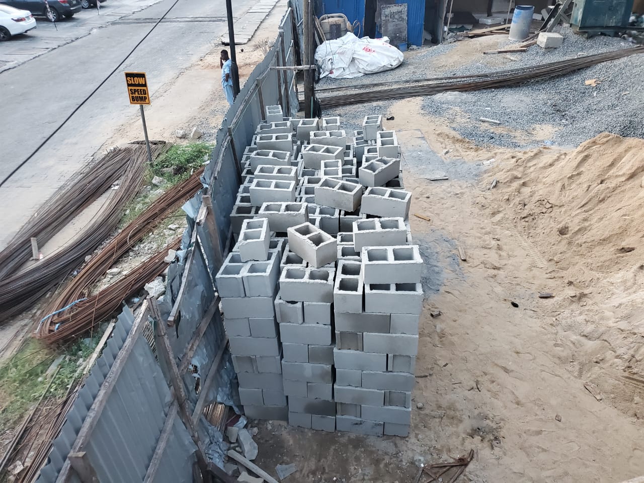 BLOCKS OF BRICKS ARRIVE AT THE LIVING WATERS CONSTRUCTION SITE