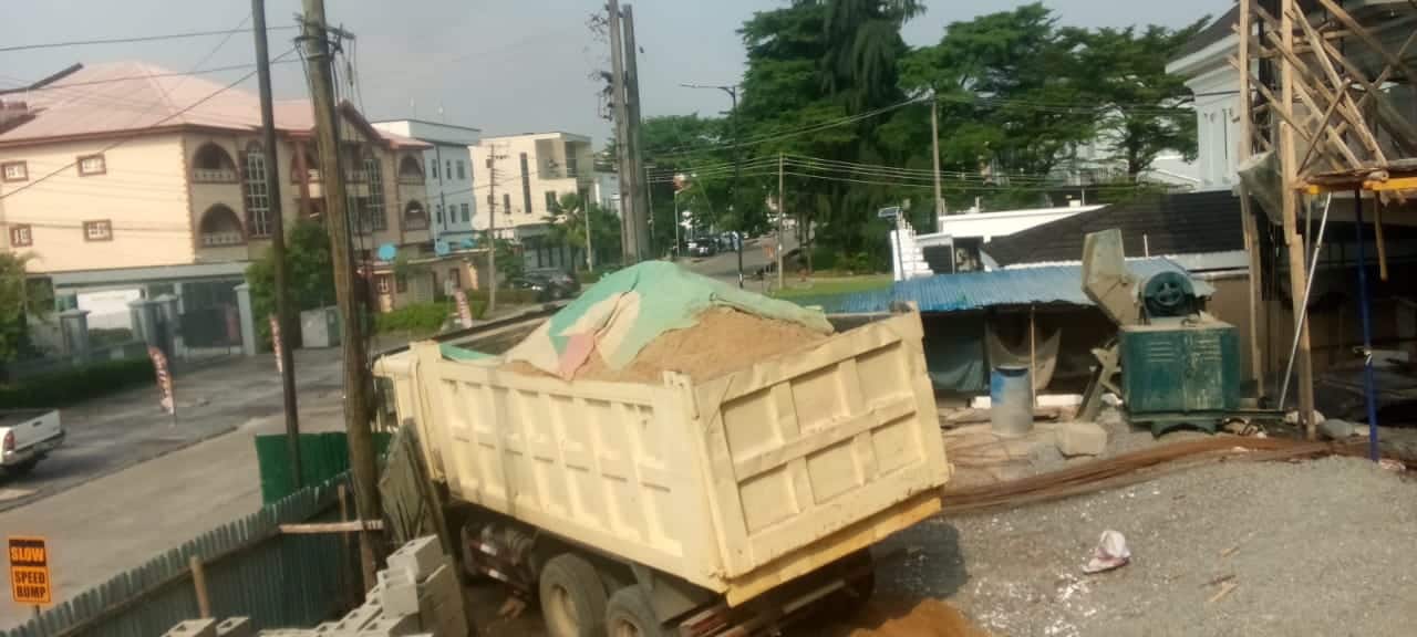 A FRESH TRIP OF SAND DELIVERED TO THE LIVING WATERS CONSTRUCTION SITE